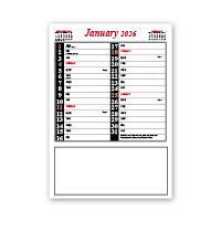 Red & Black Memo Postal Saver Calendar