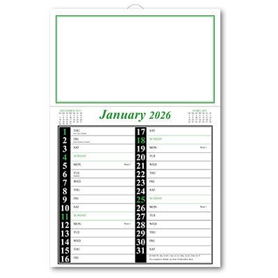 Appointment Memo Calendar - Green and Black