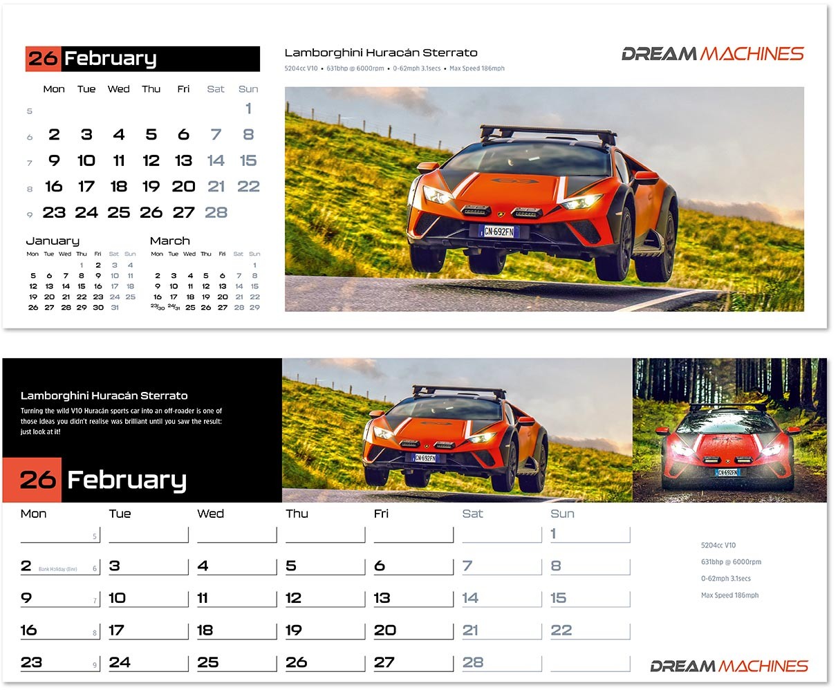 Dream Machines Desk Calendar