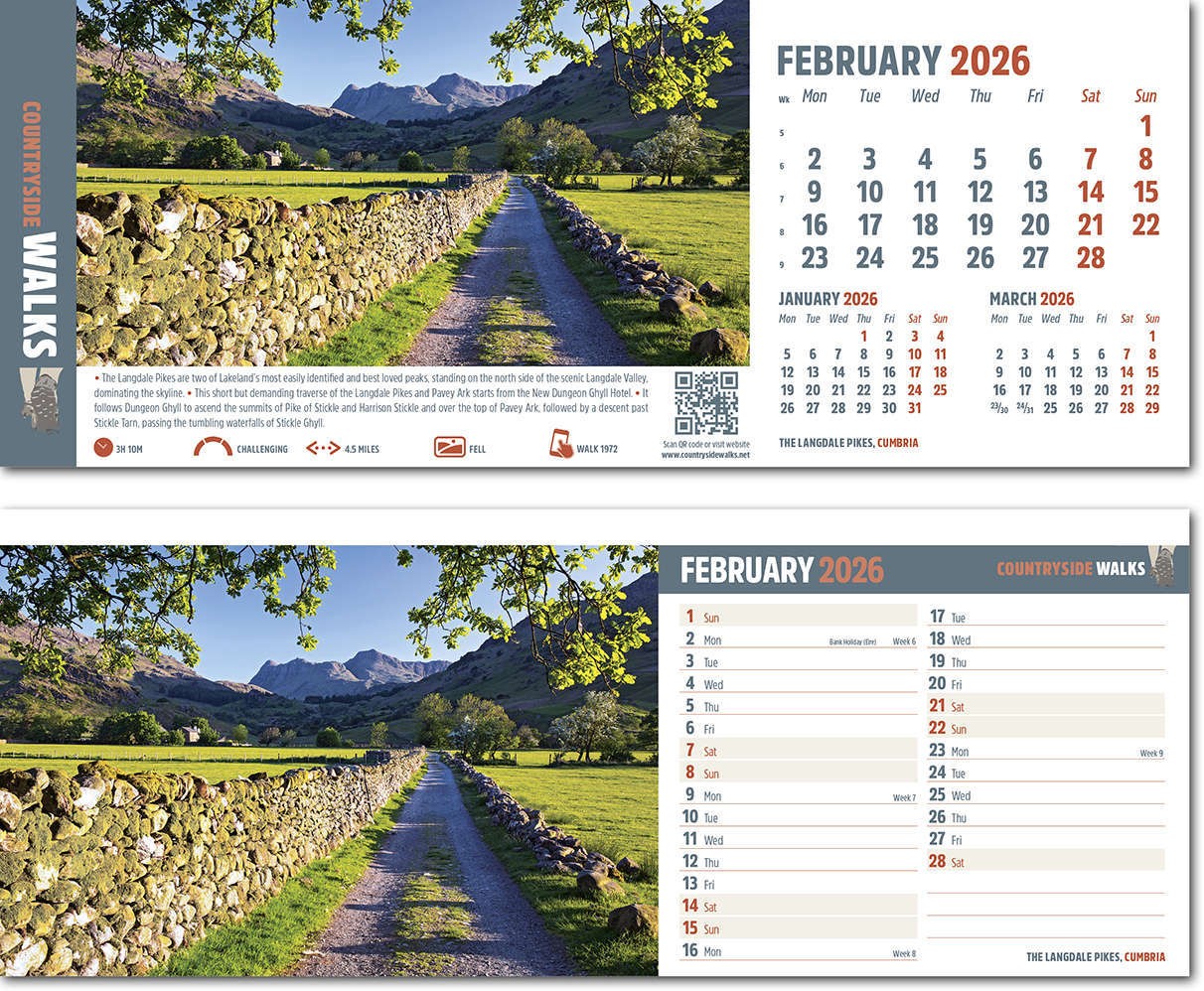 Countryside Walks Task Station Desk Calendar