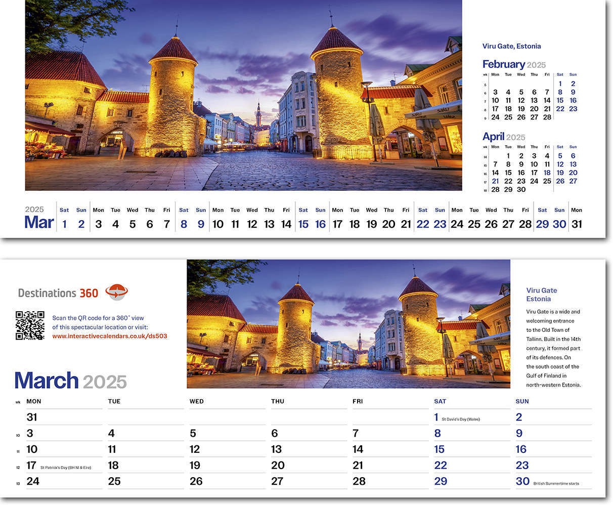 Destinations360 Note Station Desk Calendar