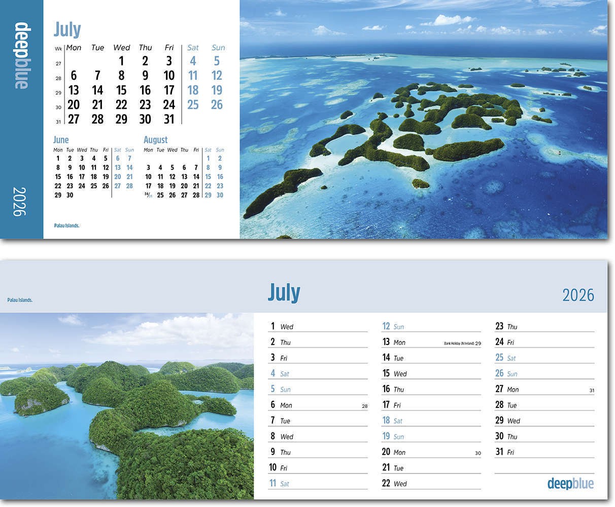 Deep Blue Task Station Desk Calendar