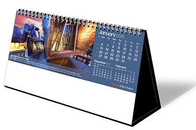 Iconic Structures Premium Lined Easel Desk Calendar