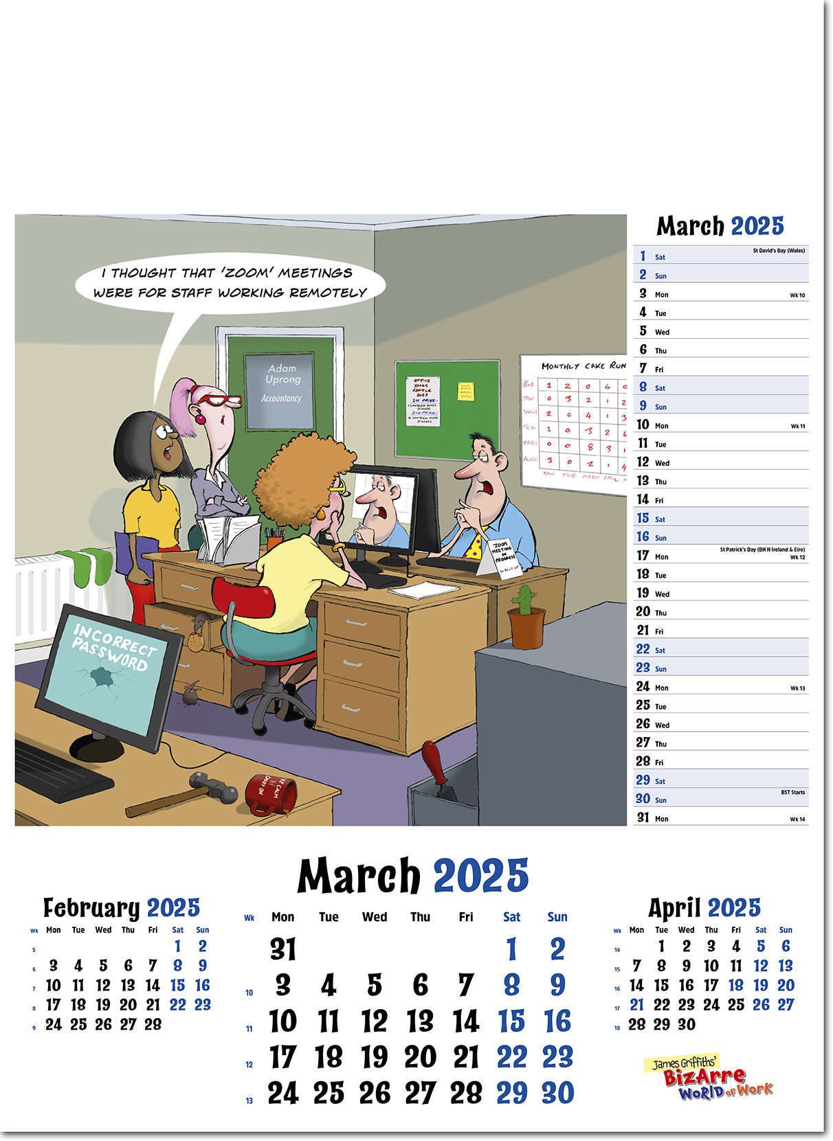 Bizarre World of Work Wall Calendar