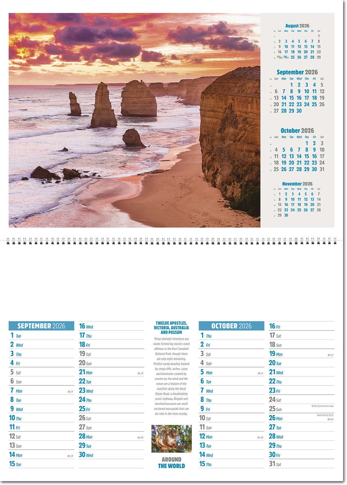 Around the World Postage Saver Calendar