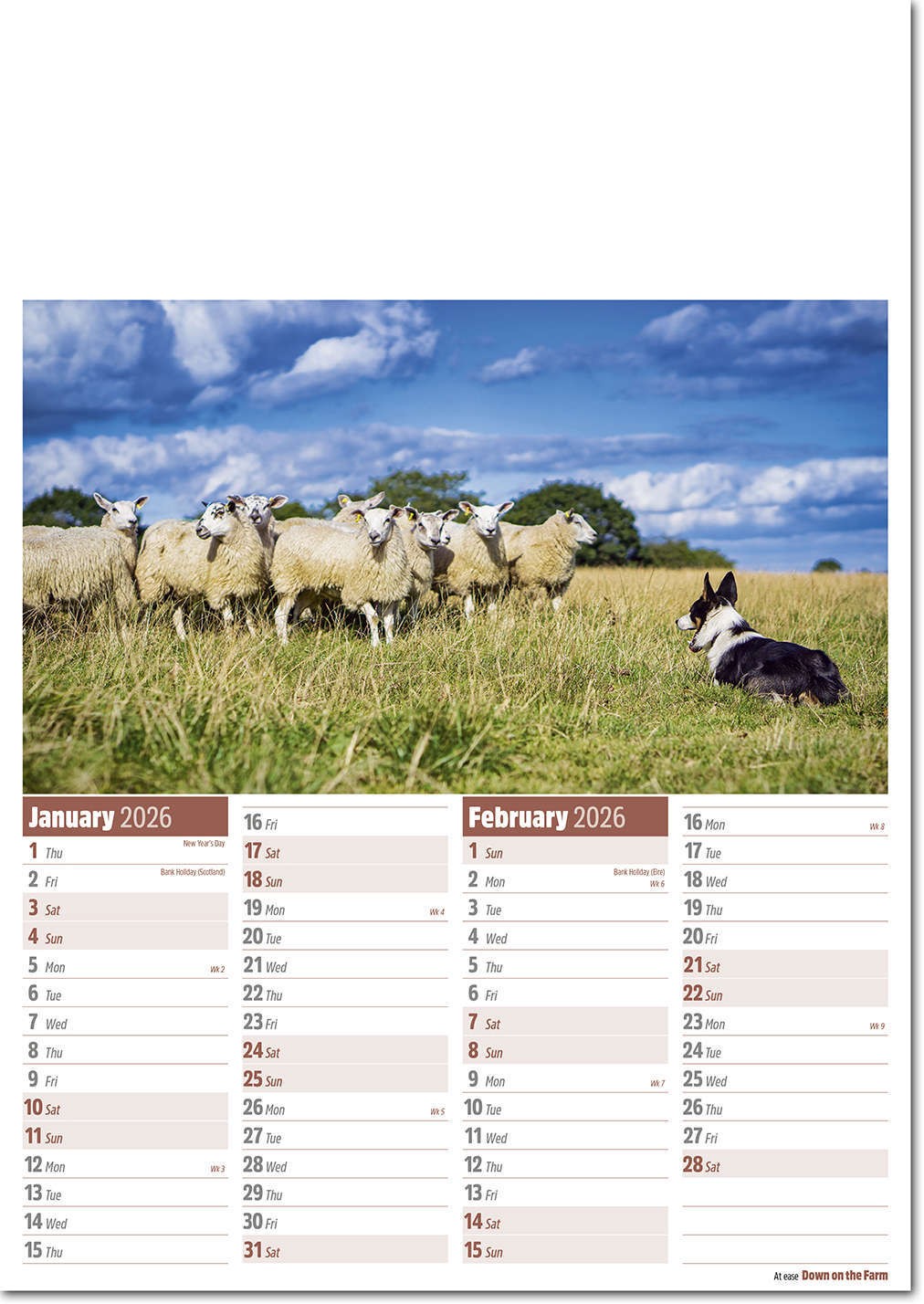 Down on the Farm Calendar