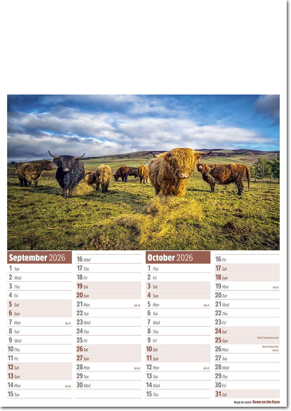 Down on the Farm Calendar