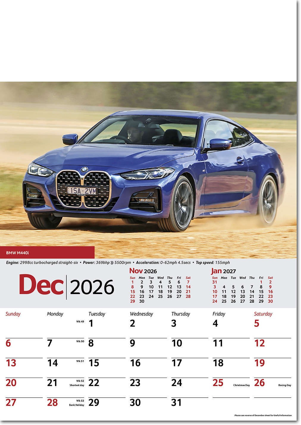 Performance Cars Wall Calendar