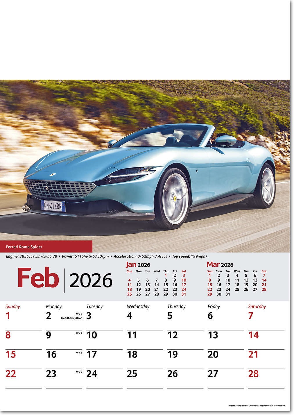 Performance Cars Wall Calendar