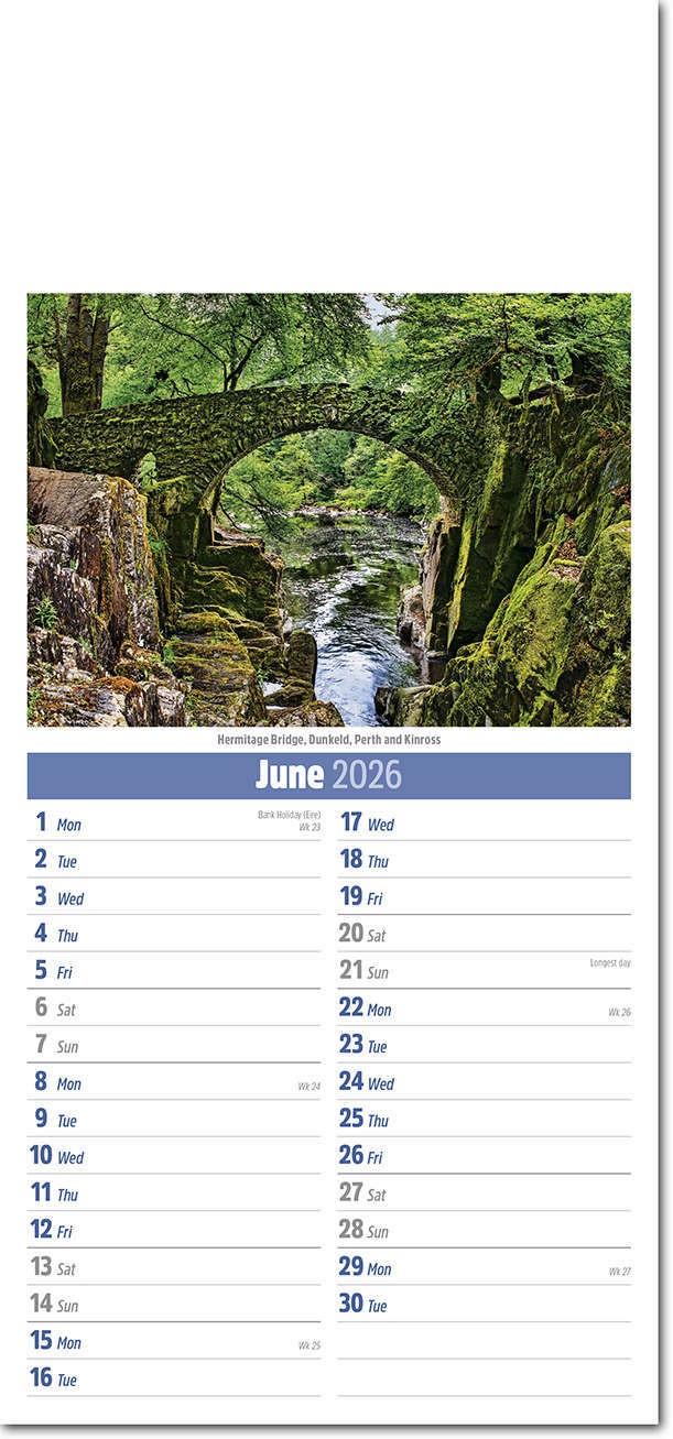 Slimline Scotland Compact Calendar